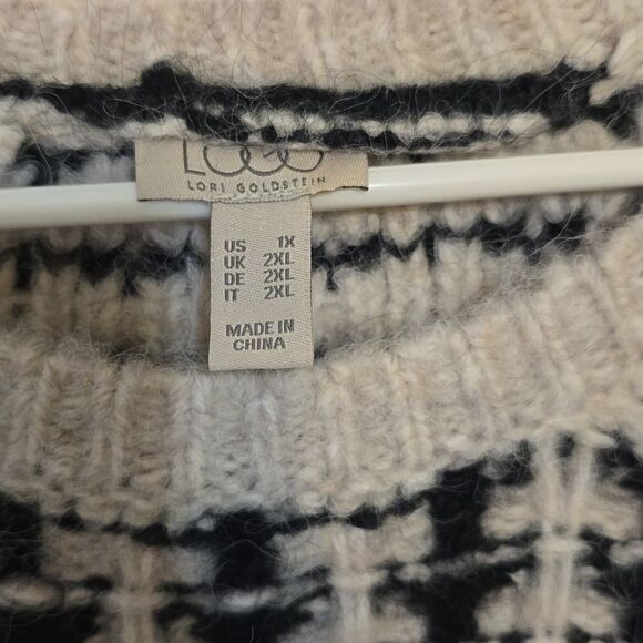 LOGO LORI GOLDSTEIN PLAID SWEATER 1X - Picture 2 of 9